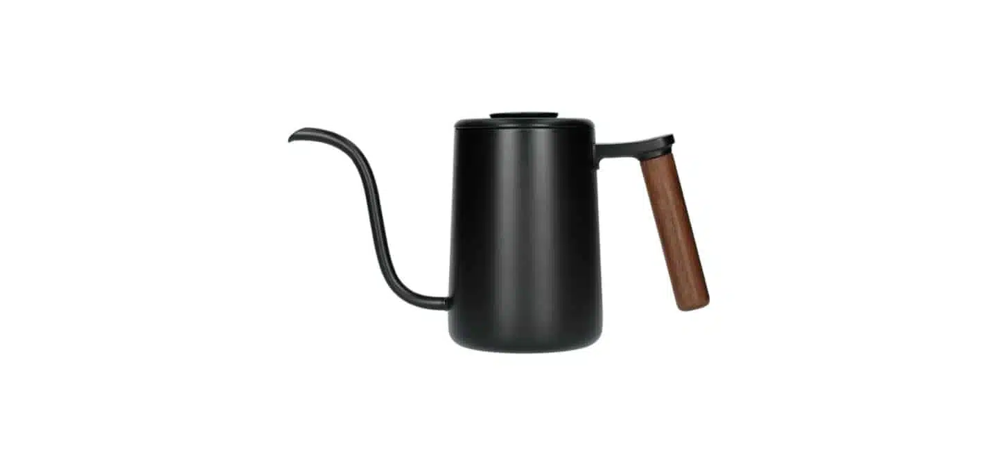 Timemore Kettle mit Holzgriff.