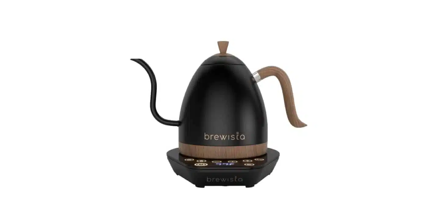 Brewista Artisan Kettle mit Temperatureinstellung seitlich.