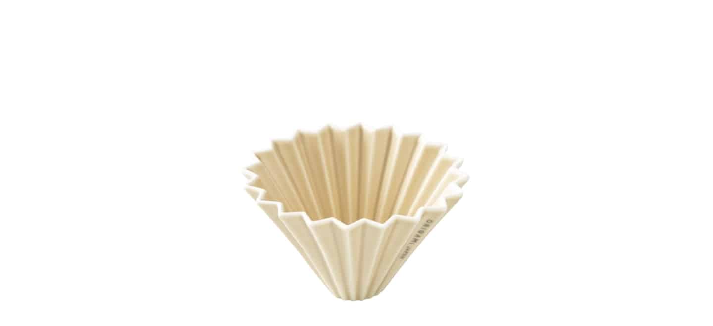 Origami Dripper in gelb.